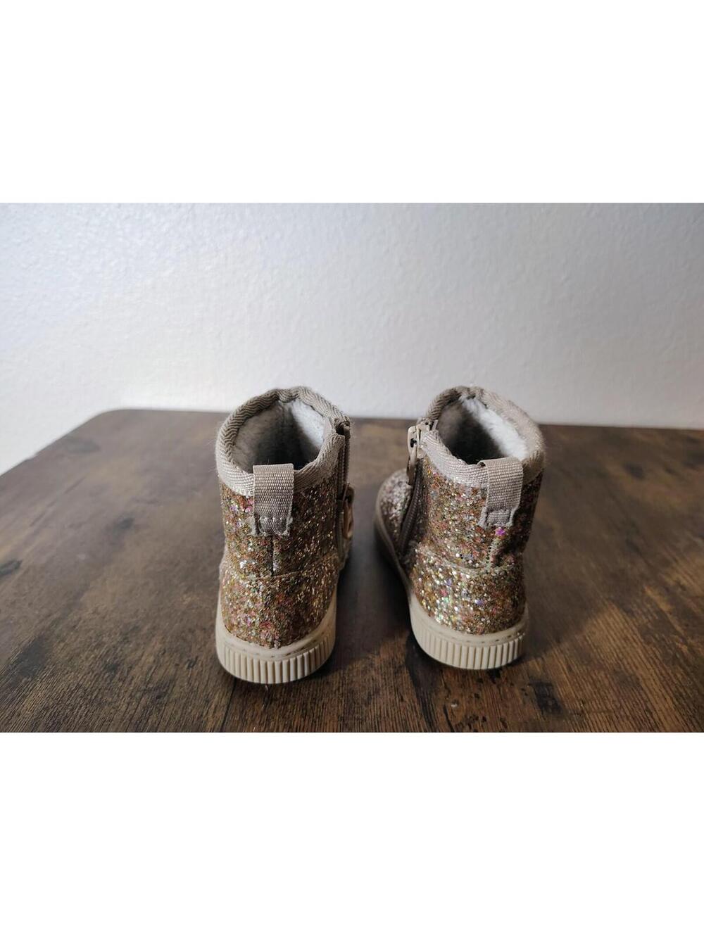 Cat and Jack Toddler Girls Arlo Zipper Shearling Winter Boot Gold Glitter Sz 5c - Picture 5 of 8